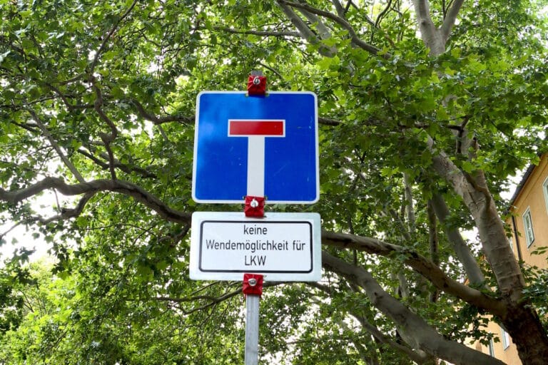 Sackgasse Verkehrszeichen und regeln zur Stichstraße