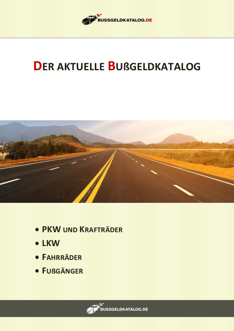 Aktuelle PDF Bußgeldkatalog - Neuer Bußgeldkatalog 2024