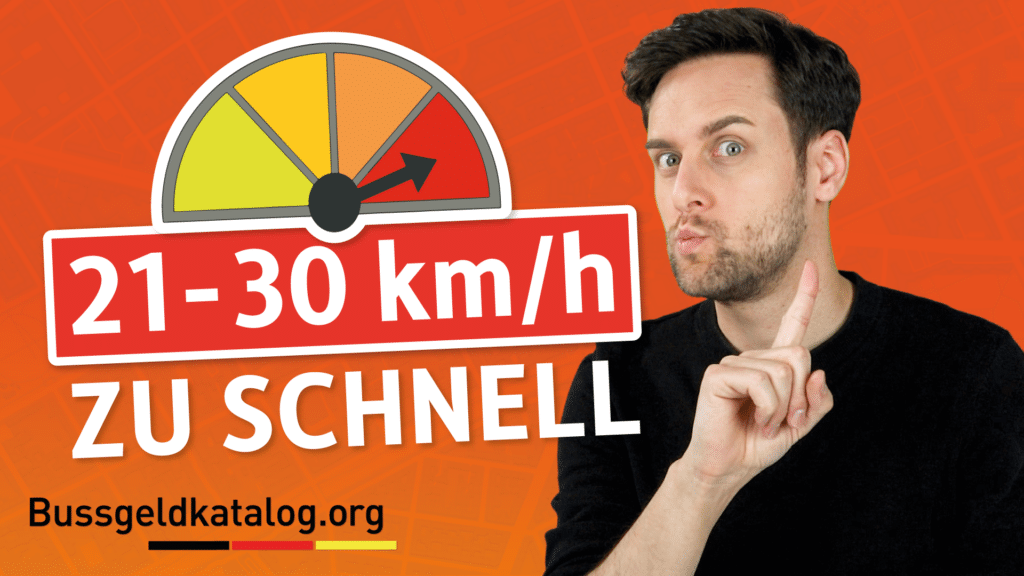 Was passiert, wenn Sie mit mehr als 21 km/h zu schnell unterwegs waren?